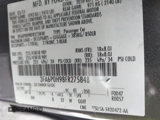 2015 Ford Fusion SE z VIN 3FA6P0H98FR275848, wystawiony jako IAAI lot #42311852 z przebiegiem 197 536 mil mil oraz . Historia ofert i sprzedaży dostępna na DreamBid. Obrazek 9.