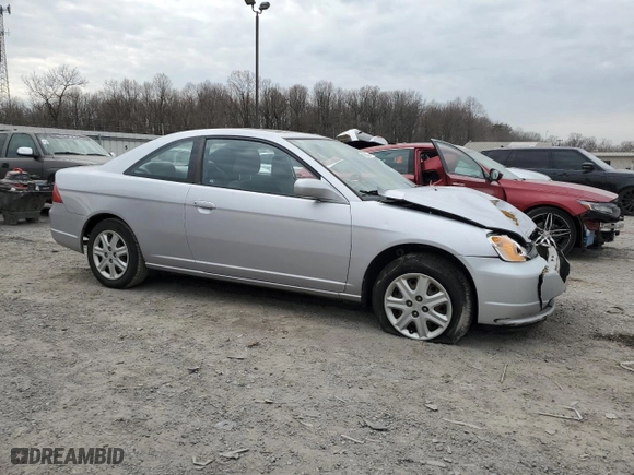 2002 Honda Civic EX with VIN 1HGEM21092L023431, listed as a Copart auction lot 45093905 with 189,826 mi miles and Salvage Title. Bid and sale history available at carsss.com. Image 4.