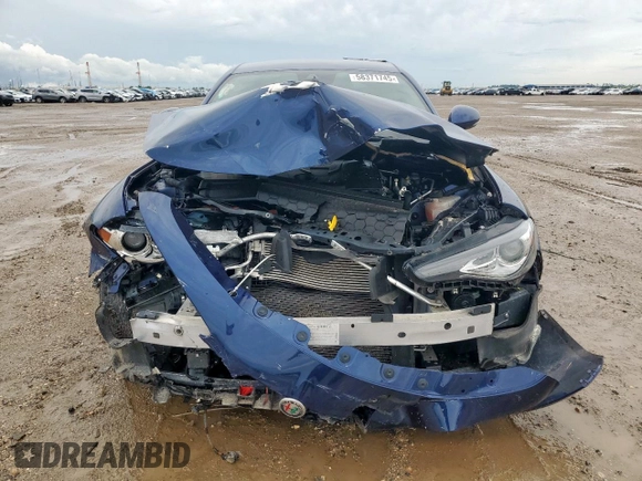 2021 Alfa Romeo Giulia with VIN ZARFAMAN6M7639186, listed as a Copart auction lot 58371745 with 46,162 mi miles and Salvage title. Bid and sale history available at DreamBid. Image 5.