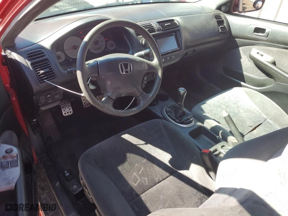 2001 Honda Civic EX with VIN 1HGEM21991L006366, listed as a Copart auction lot 47313725 with 203,351 mi miles and Salvage Title. Bid and sale history available at carsss.com. Image 8.