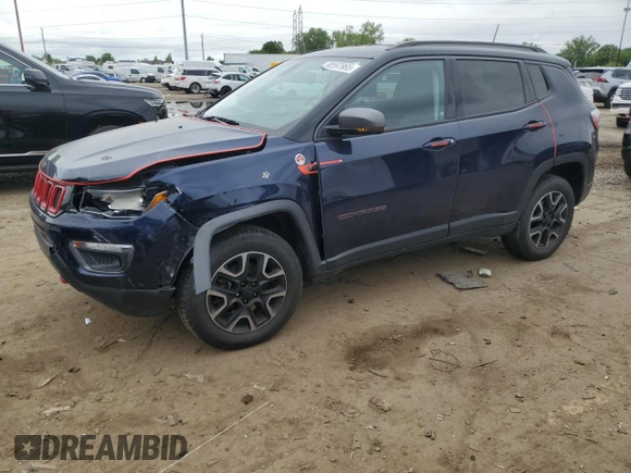 2019 Jeep Compass Trailhawk z VIN 3C4NJDDB0KT650118, wystawiony jako Copart lot #58597965 z przebiegiem 38 908 mil mil oraz Czysty tytuł • Clean title. Historia ofert i sprzedaży dostępna na DreamBid. Obrazek 1.