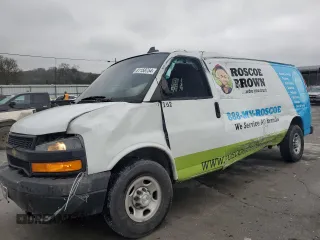 2019 Chevrolet Express Cargo z VIN 1GCWGBFGXK1239395, wystawiony jako Copart lot #81158754 z przebiegiem 165 636 mil mil oraz Szkoda całkowita • Salvage title. Historia ofert i sprzedaży dostępna na DreamBid. Obrazek 1.