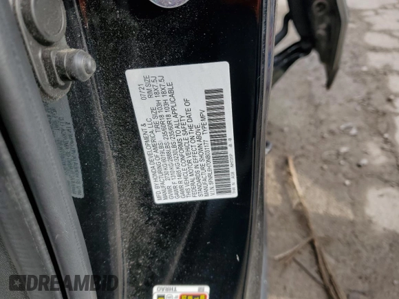 2022 Honda Odyssey EX-L with VIN 5FNRL6H70NB031177, listed as a Copart auction lot 51262515 with 53,629 mi miles and Salvage Title. Bid and sale history available at DreamBid. Image 13.