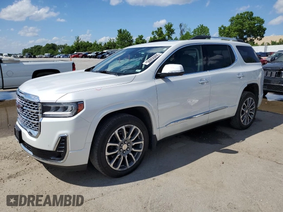 2021 GMC Acadia Denali z VIN 1GKKNPLS1MZ214730, wystawiony jako Copart lot #56895095 z przebiegiem 42 634 mil mil oraz Szkoda całkowita • Salvage title. Historia ofert i sprzedaży dostępna na DreamBid. Obrazek 1.