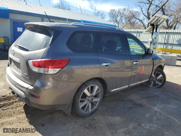 2014 Nissan Pathfinder S with VIN 5N1AR2MM8EC686566, listed as a Copart auction lot 46704335 with 155,198 mi miles and Salvage Title. Bid and sale history available at carsss.com. Image 3.