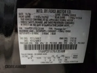 2007 Ford Five Hundred SEL with VIN 1FAHP27177G135508, listed as a Copart auction lot 73894944 with 220,038 mi miles and Salvage Title. Bid and sale history available at carsss.com. Image 14.