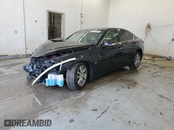 2016 Infiniti Q50 with VIN JN1EV7AR0GM341143, listed as a Copart auction lot 52911345 with 93,663 mi miles and Salvage Title. Bid and sale history available at DreamBid. Image 1.