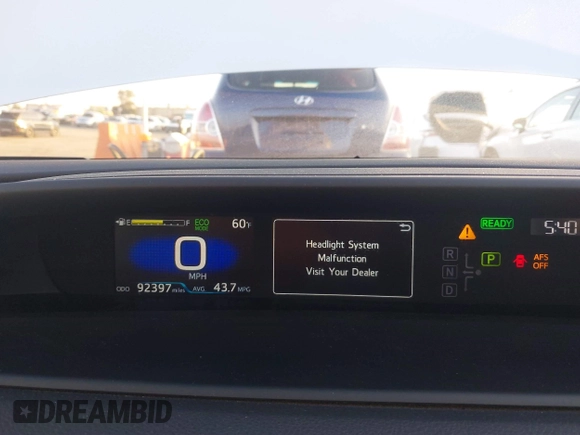 2022 Toyota Prius L Eco with VIN JTDKAMFU1N3181302, listed as a IAAI auction lot 41412650 with 92,397 mi miles and . Bid and sale history available at DreamBid. Image 7.