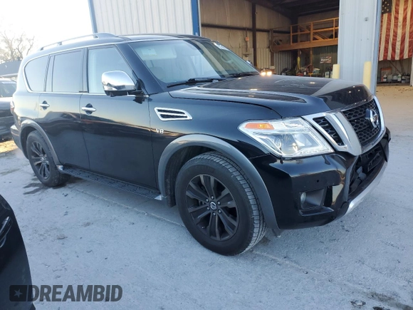 2017 Nissan Armada SL with VIN JN8AY2ND6H9005803, listed as a Copart auction lot 83749644 with 113,310 mi miles and Salvage Title. Bid and sale history available at carsss.com. Image 4.