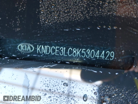 2019 Kia Niro Touring with VIN KNDCE3LC8K5304429, listed as a IAAI auction lot 41374848 with 1 mi miles. Bid and sale history available at carsss.com. Image 9.