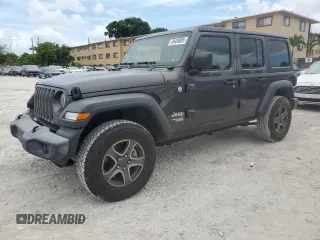 2019 Jeep Wrangler Unlimited Sport with VIN 1C4HJXDG6KW628340, listed as a Copart auction lot 59489005 with 65,473 mi miles and Salvage title. Bid and sale history available at DreamBid. Image 1.