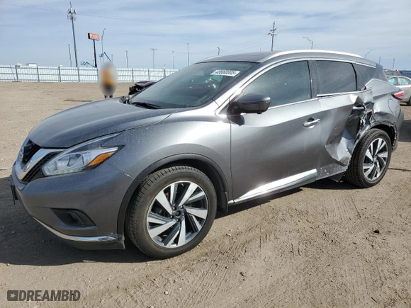 2017 Nissan Murano S with VIN 5N1AZ2MH1HN164633, listed as a Copart auction lot 48660005 with 59,684 mi miles and Salvage Title. Bid and sale history available at carsss.com. Image 1.