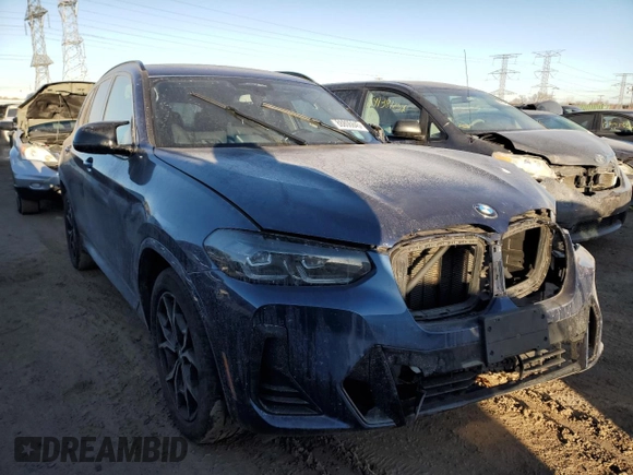 2023 BMW X3 M40i with VIN 5UX83DP08P9N63373, listed as a Copart auction lot 88806845 with 24,155 mi miles and Salvage Title. Bid and sale history available at DreamBid. Image 4.