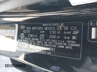 2019 Kia Forte LXS with VIN 3KPF24AD2KE095541, listed as a IAAI auction lot 41992191 with 68,000 mi miles and . Bid and sale history available at DreamBid. Image 9.