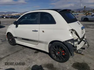 2013 FIAT 500 Abarth with VIN 3C3CFFJH4DT628966, listed as a Copart auction lot 42648685 with 102,045 mi miles and Salvage title. Bid and sale history available at DreamBid. Image 2.