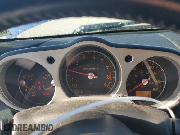 2007 Nissan 350Z with VIN JN1BZ34D27M506173, listed as a Copart auction lot 77497444 with 75,005 mi miles and Non Repairable. Bid and sale history available at DreamBid. Image 9.