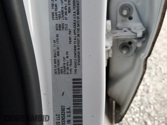 2025 Ram 1500 Big Horn with VIN 1C6SRFFPXSN583907, listed as a Copart auction lot 87313124 with 0 mi miles and Non Repairable. Bid and sale history available at carsss.com. Image 12.