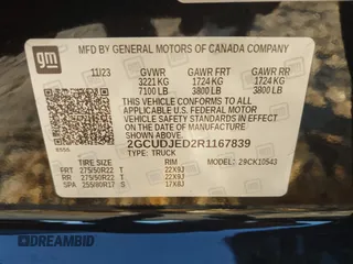 2024 Chevrolet Silverado 1500 with VIN 2GCUDJED2R1167839, listed as a IAAI auction lot 40941721 with Not Provided miles and . Bid and sale history available at DreamBid. Image 9.