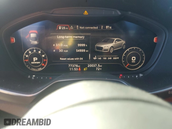 2016 Audi TT 2.0T z VIN TRUC5AFV9G1030454, wystawiony jako Copart lot #75286664 z przebiegiem 77 376 mil mil oraz Szkoda całkowita • Salvage title. Historia ofert i sprzedaży dostępna na DreamBid. Obrazek 9.