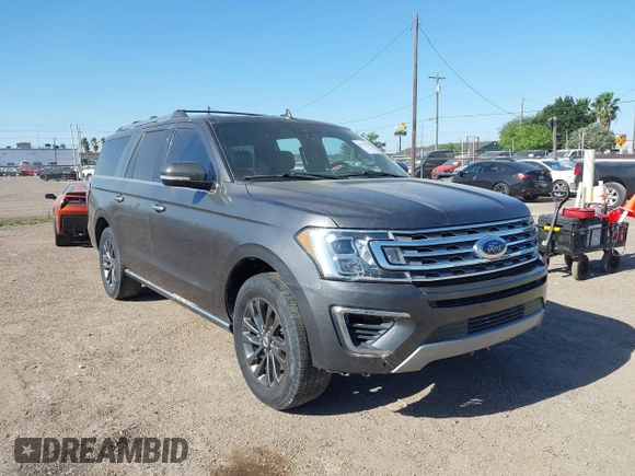 2021 Ford Expedition Max Limited with VIN 1FMJK1KT0MEA58450, listed as a IAAI auction lot 39174522 with 45,650 mi miles and . Bid and sale history available at DreamBid. Image 1.