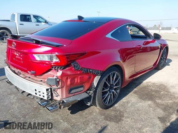 2017 Lexus RC F with VIN JTHHP5BC6H5006076, listed as a IAAI auction lot 40995520 with 49,461 mi miles. Bid and sale history available at carsss.com. Image 4.