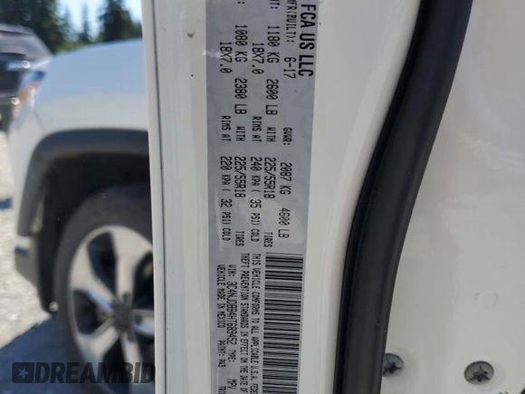 2017 Jeep Compass Latitude z VIN 3C4NJDBB4HT689452, wystawiony jako Copart lot #58602305 z przebiegiem 35 625 mil mil oraz Szkoda całkowita • Salvage title. Historia ofert i sprzedaży dostępna na DreamBid. Obrazek 13.