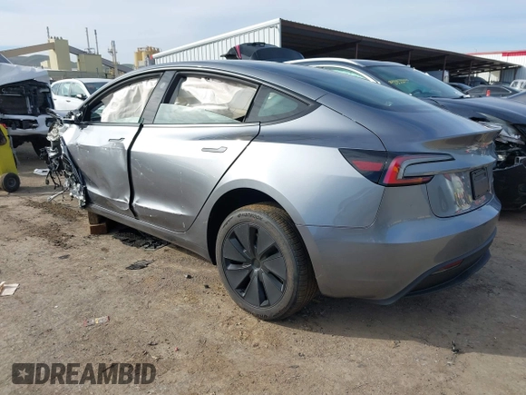 2025 Tesla Model 3 Long Range with VIN 5YJ3E1EB4SF873799, listed as a IAAI auction lot 41548818 with 2,129 mi miles and . Bid and sale history available at DreamBid. Image 3.