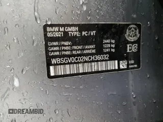 2022 BMW M8 Competition z VIN WBSGV0C02NCH36032, wystawiony jako Copart lot #45772865 z przebiegiem 33 647 mil mil oraz Szkoda całkowita • Salvage title. Historia ofert i sprzedaży dostępna na DreamBid. Obrazek 12.