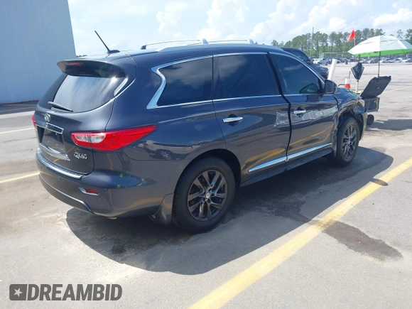 2014 Infiniti QX60 with VIN 5N1AL0MM6EC551107, listed as a IAAI auction lot 42094400 with 161,861 mi miles and . Bid and sale history available at DreamBid. Image 4.