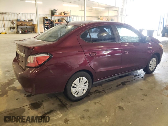 2021 Mitsubishi Mirage ES with VIN ML32FUFJ9MHF01299, listed as a Copart auction lot 57794835 with 85,816 mi miles and Salvage title. Bid and sale history available at DreamBid. Image 3.