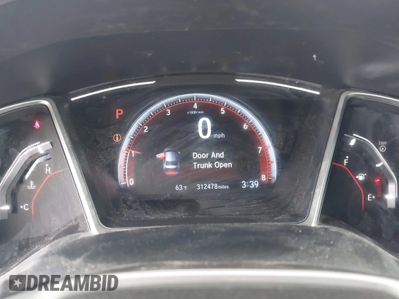 2019 Honda Civic Sedan Sport with VIN 2HGFC2F85KH539451, listed as a IAAI auction lot 42047385 with 312,478 mi miles. Bid and sale history available at carsss.com. Image 7.