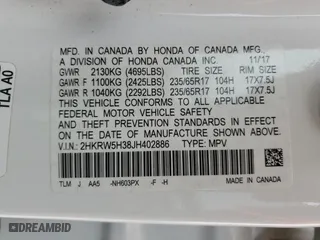 2018 Honda CR-V LX with VIN 2HKRW5H38JH402886, listed as a Copart auction lot 51733715 with 92,508 mi miles and Salvage Title. Bid and sale history available at carsss.com. Image 15.