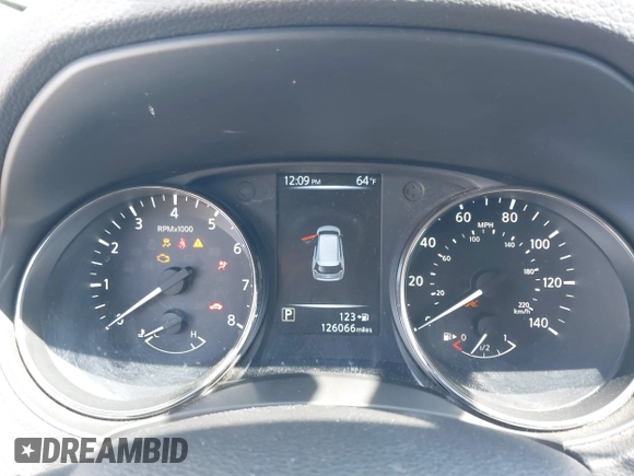 2017 Nissan Rogue S with VIN KNMAT2MT5HP572129, listed as a IAAI auction lot 41737827 with 126,066 mi miles. Bid and sale history available at carsss.com. Image 7.