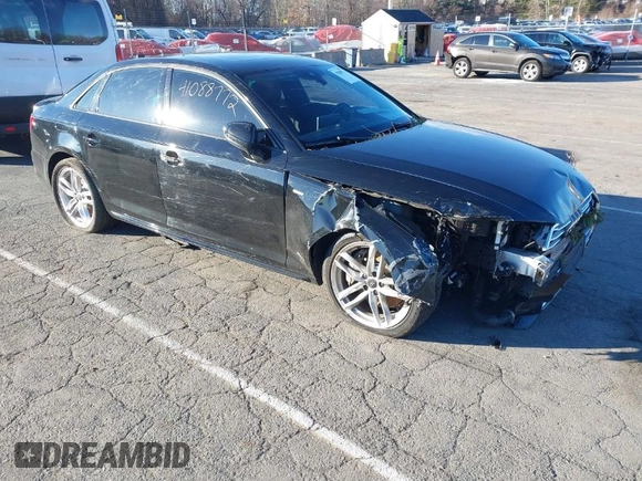 2017 Audi A4 Season of Audi Premium with VIN WAUDNAF44HN053251, listed as a IAAI auction lot 41088772 with 107,915 mi miles. Bid and sale history available at carsss.com. Image 1.