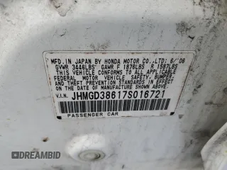 2007 Honda Fit Sport with VIN JHMGD38617S016721, listed as a Copart auction lot 53240505 with 238,523 mi miles and Clean Title. Bid and sale history available at carsss.com. Image 12.