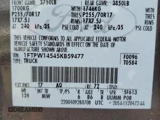 2005 Ford F-150 XLT с VIN 1FTPW14545KB59477, выставлен на аукционе Copart как лот 71832214 с пробегом 117 594 миль миль и Списание • Salvage title. История ставок и продаж доступна на DreamBid. Изображение 14.