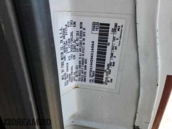 1995 Ford F-150 with VIN 1FTEX14H2SKC16060, listed as a Copart auction lot 42265035 with 296,822 mi miles and Salvage Title. Bid and sale history available at carsss.com. Image 14.
