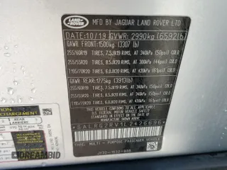 2020 Land Rover Discovery SE with VIN SALRG2RV1L2426696, listed as a Copart auction lot 86736854 with 53,555 mi miles and Salvage Title. Bid and sale history available at DreamBid. Image 13.