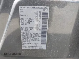 2019 Infiniti QX60 PURE with VIN 5N1DL0MM2KC514807, listed as a IAAI auction lot 41888970 with 71,561 mi miles. Bid and sale history available at carsss.com. Image 9.