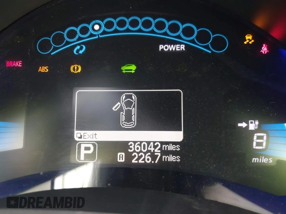2011 Nissan LEAF SL-e with VIN JN1AZ0CP5BT007243, listed as a IAAI auction lot 41656364 with 36,042 mi miles. Bid and sale history available at carsss.com. Image 15.