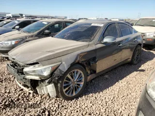 2020 Infiniti Q50 3.0t LUXE with VIN JN1EV7AP0LM204017, listed as a Copart auction lot 88518385 with 69,381 mi miles and Salvage Title. Bid and sale history available at carsss.com. Image 1.