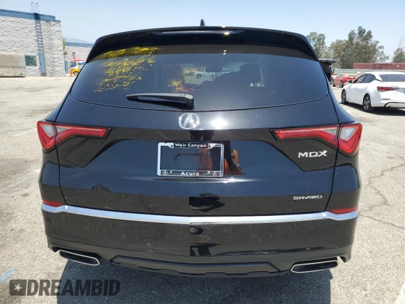 2022 Acura MDX Advance with VIN 5J8YE1H86NL006669, listed as a Copart auction lot 62025965 with Not provided miles and Salvage title. Bid and sale history available at DreamBid. Image 6.