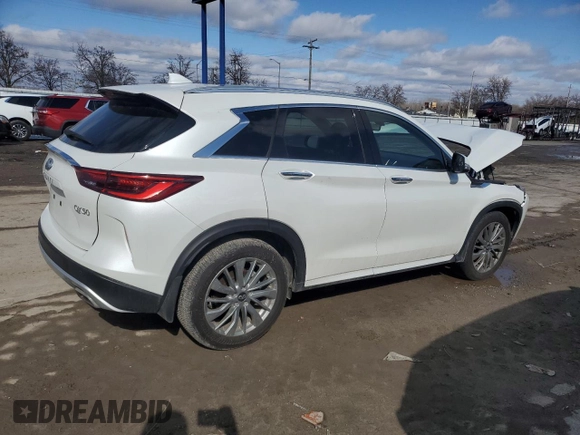 2024 Infiniti QX50 Luxe with VIN 3PCAJ5BB1RF104136, listed as a Copart auction lot 47448215 with 521 mi miles and Salvage title. Bid and sale history available at DreamBid. Image 3.