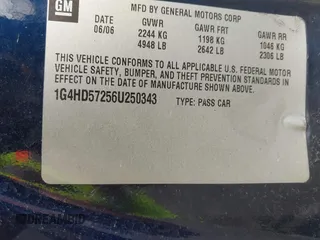 2006 Buick Lucerne CXL with VIN 1G4HD57256U250343, listed as a IAAI auction lot 41975084 with 141,916 mi miles. Bid and sale history available at carsss.com. Image 9.
