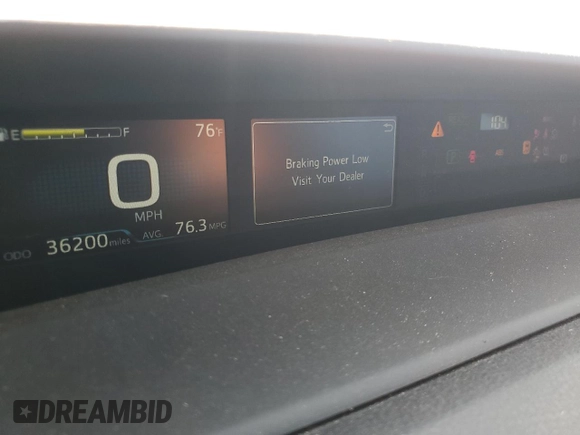 2022 Toyota Prius LE with VIN JTDKAMFP4N3228719, listed as a Copart auction lot 53581015 with 36,200 mi miles and Salvage title. Bid and sale history available at DreamBid. Image 9.