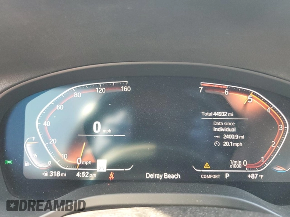 2020 BMW X3 sDrive30i with VIN 5UXTY3C03L9D44524, listed as a Copart auction lot 52212245 with 44,932 mi miles and Salvage Title. Bid and sale history available at carsss.com. Image 9.