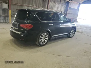 2012 Infiniti QX56 7-passenger with VIN JN8AZ2NF9C9517904, listed as a Copart auction lot 49315055 with 0 mi miles and Salvage Title. Bid and sale history available at carsss.com. Image 3.