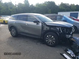 2025 Infiniti QX60 with VIN 5N1AL1ER4SC341441, listed as a Copart auction lot 56124485 with 5,975 mi miles and Salvage title. Bid and sale history available at DreamBid. Image 4.
