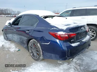 2021 Infiniti Q50 Red Sport 400 with VIN JN1FV7DR4MM880313, listed as a IAAI auction lot 41317967 with Not Provided miles and . Bid and sale history available at carsss.com. Image 3.