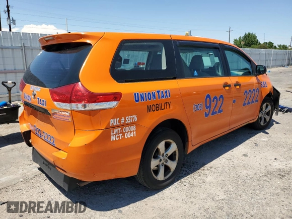 2014 Toyota Sienna L with VIN 5TDZK3DC1ES415890, listed as a Copart auction lot 62812484 with 270,286 mi miles and Salvage Title. Bid and sale history available at carsss.com. Image 3.